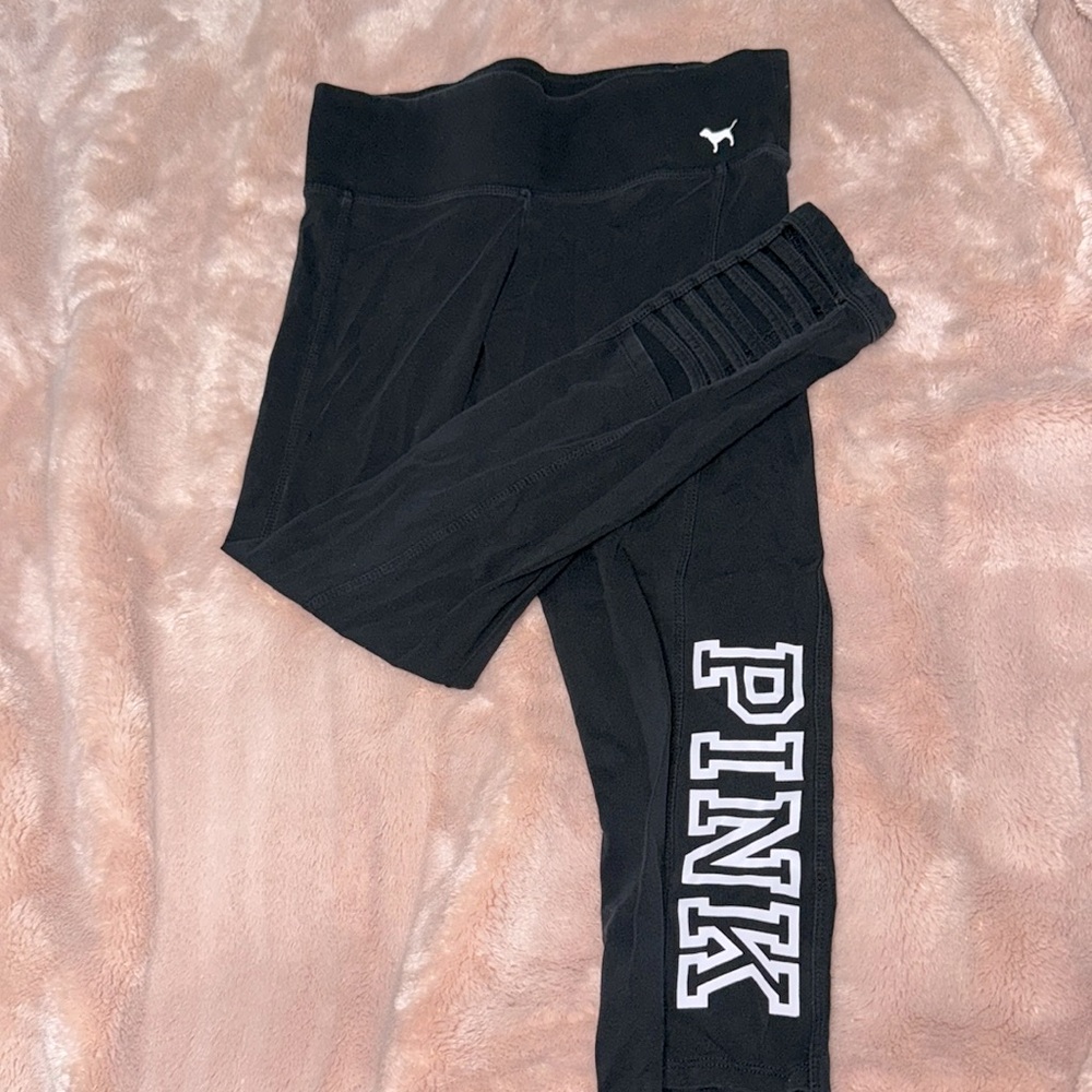 Pink leggings yoga size s black and white